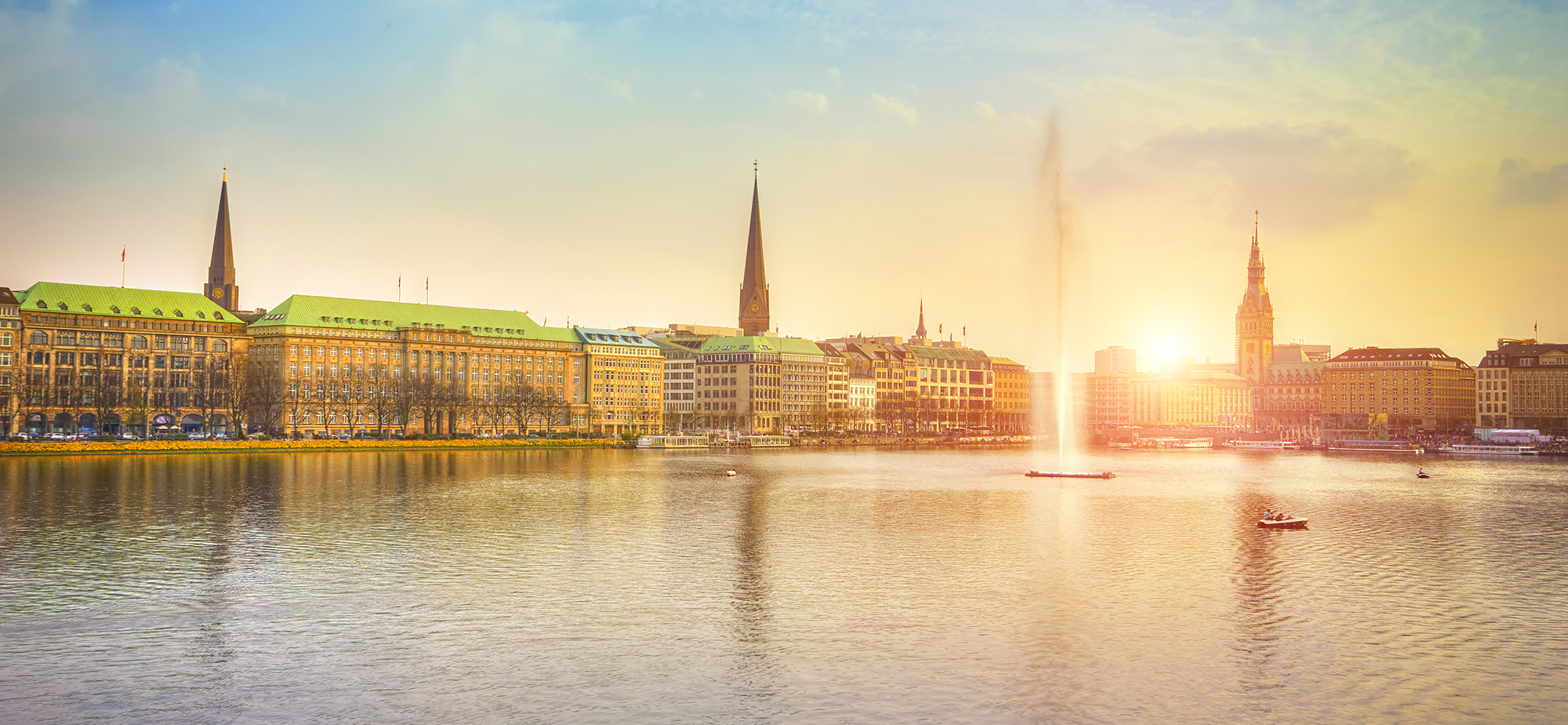 Ausblick auf die Alster in Hamburg
